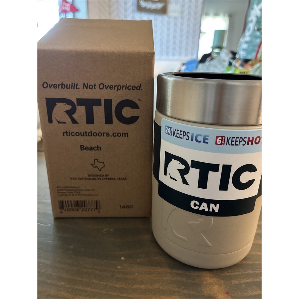 RTIC Koozie (Beach) 12oz Regular Can Cooler Double Wall Vacuum Insulated NEW!!